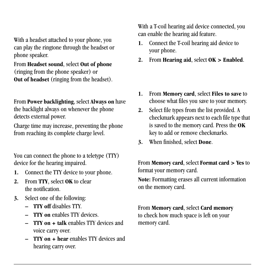 Accessories, Set headset sounds, Enable power backlighting | Connect to tty device, Connect to hearing aid device | Lennox Hearth X-TC User Manual | Page 76 / 88