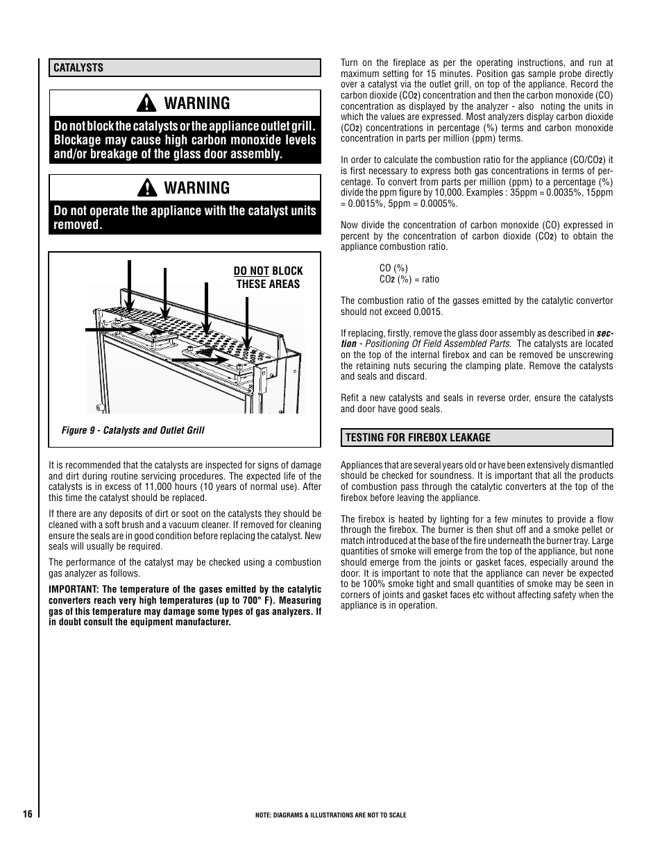 Warning | Lennox Hearth X-FIRES-1000-LP User Manual | Page 16 / 24