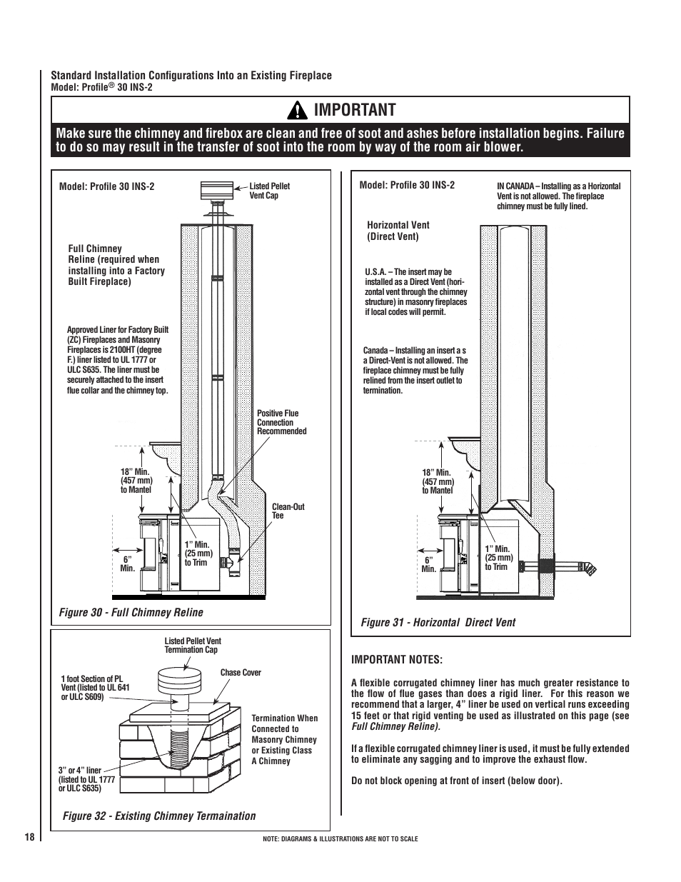 Important | Lennox Hearth WHITFIELD 30 FS-2 User Manual | Page 18 / 48