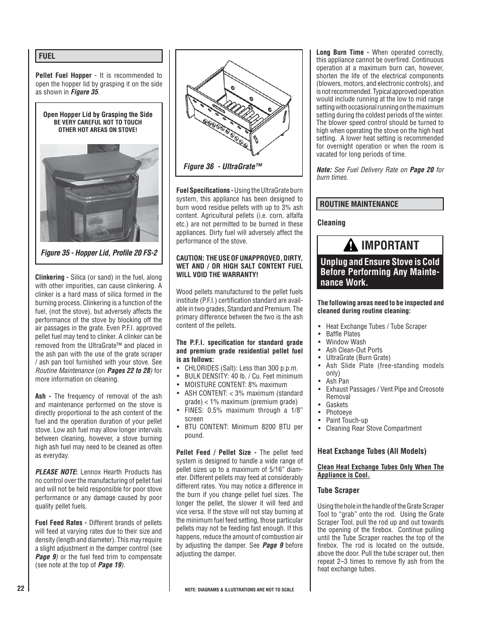 Important | Lennox Hearth WHITFIELD 30 FS-2 User Manual | Page 22 / 48