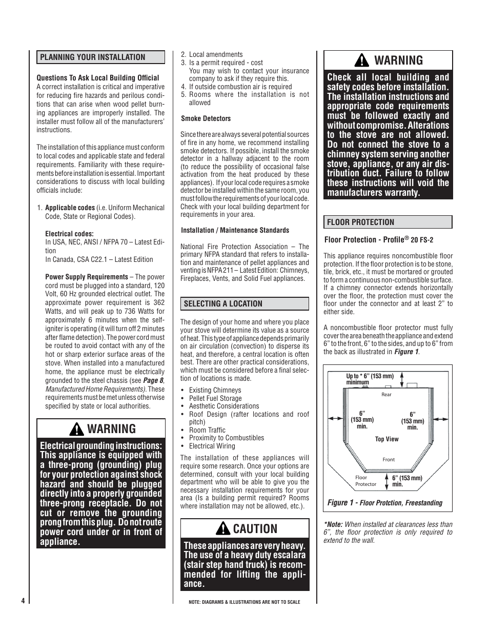 Warning, Caution | Lennox Hearth WHITFIELD 30 FS-2 User Manual | Page 4 / 48