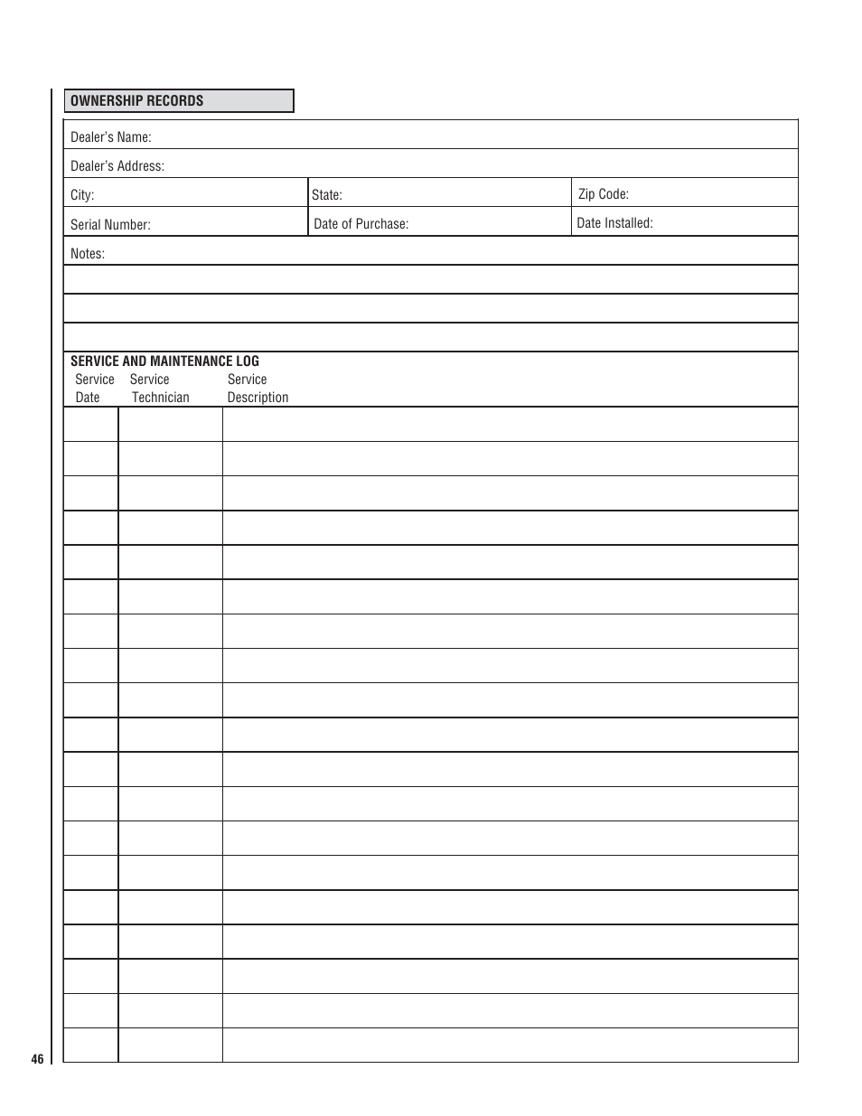 Lennox Hearth WHITFIELD 30 FS-2 User Manual | Page 46 / 48