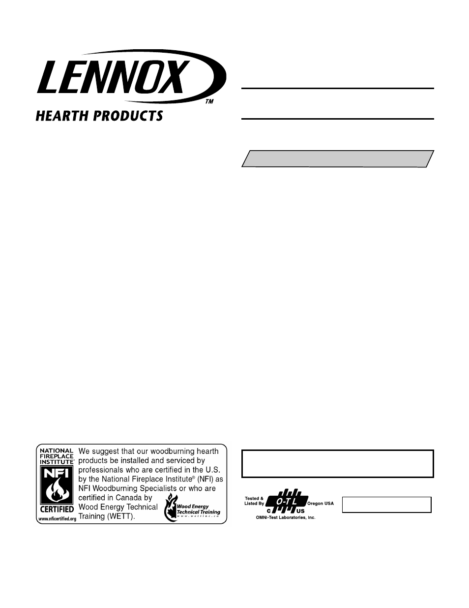 Lennox Hearth HCI-42 User Manual | 20 pages