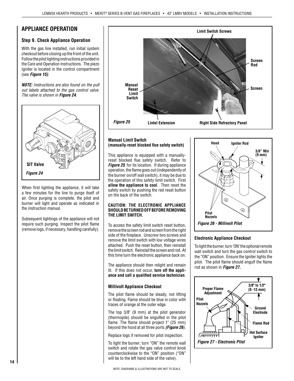 Appliance operation | Lennox Hearth INTERTEK LMBV-42REN User Manual | Page 14 / 20