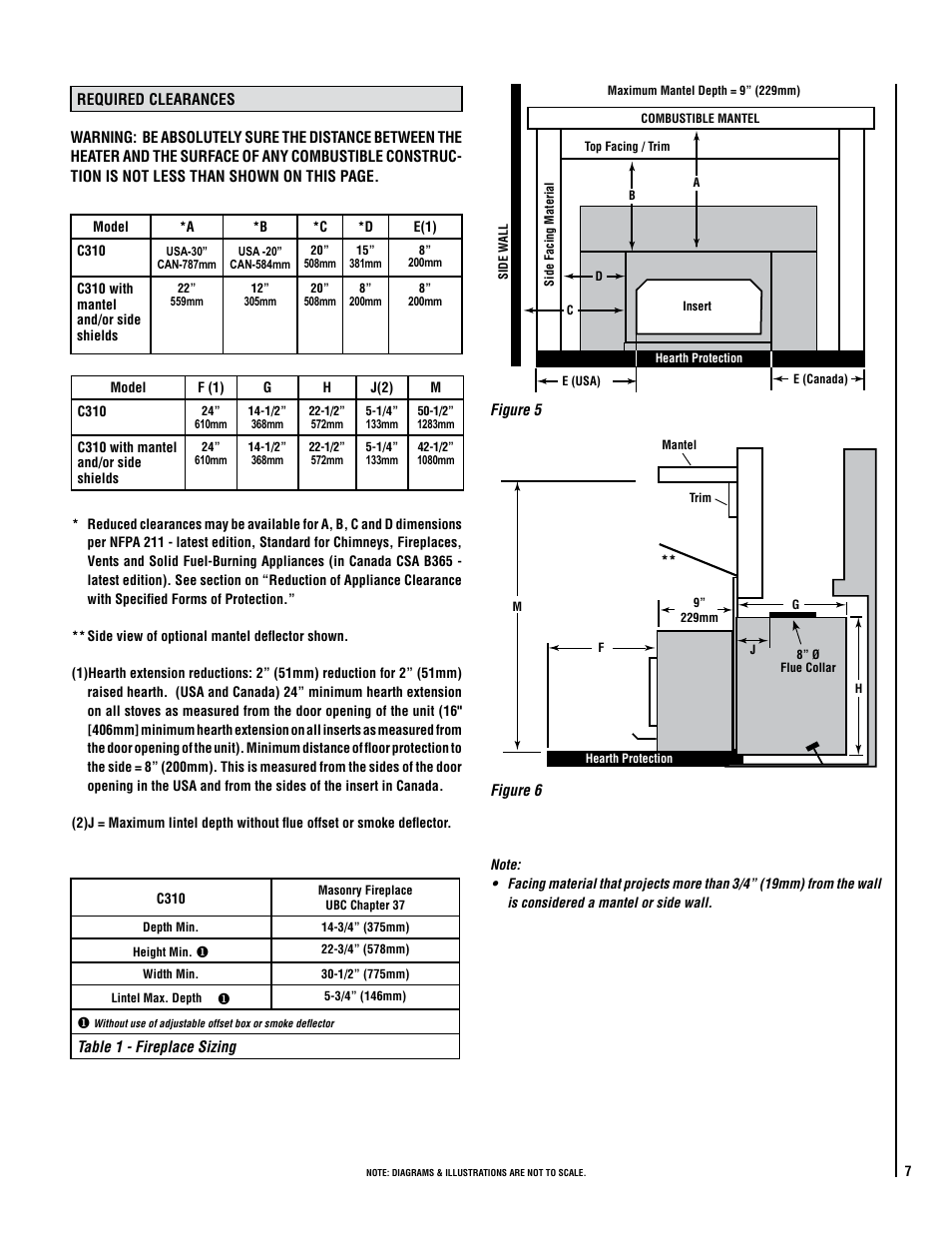 Lennox Hearth CANYON C310 User Manual | Page 7 / 24