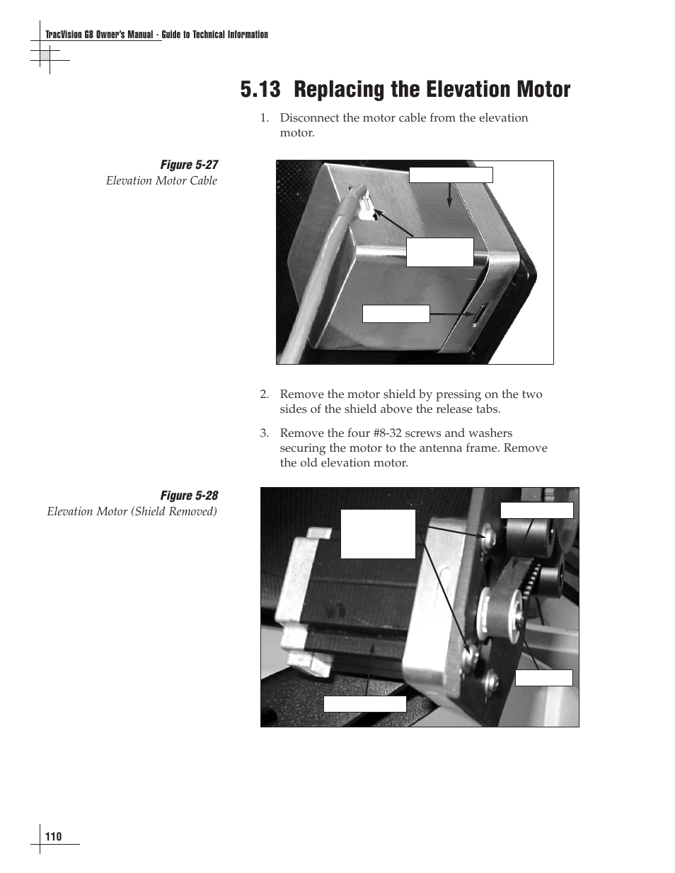 13 - replacing the elevation motor, 13 replacing the elevation motor | Lennox Hearth G8 User Manual | Page 108 / 144