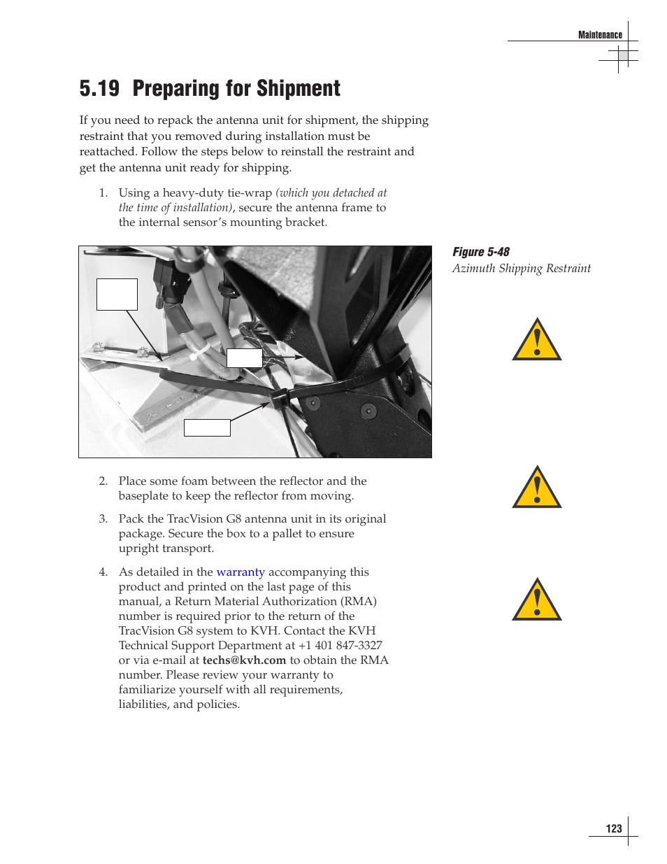 19 - preparing for shipment, 19 preparing for shipment | Lennox Hearth G8 User Manual | Page 121 / 144