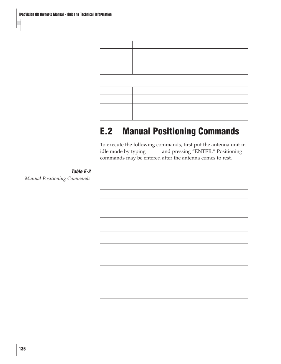 E.2 manual positioning commands | Lennox Hearth G8 User Manual | Page 129 / 144