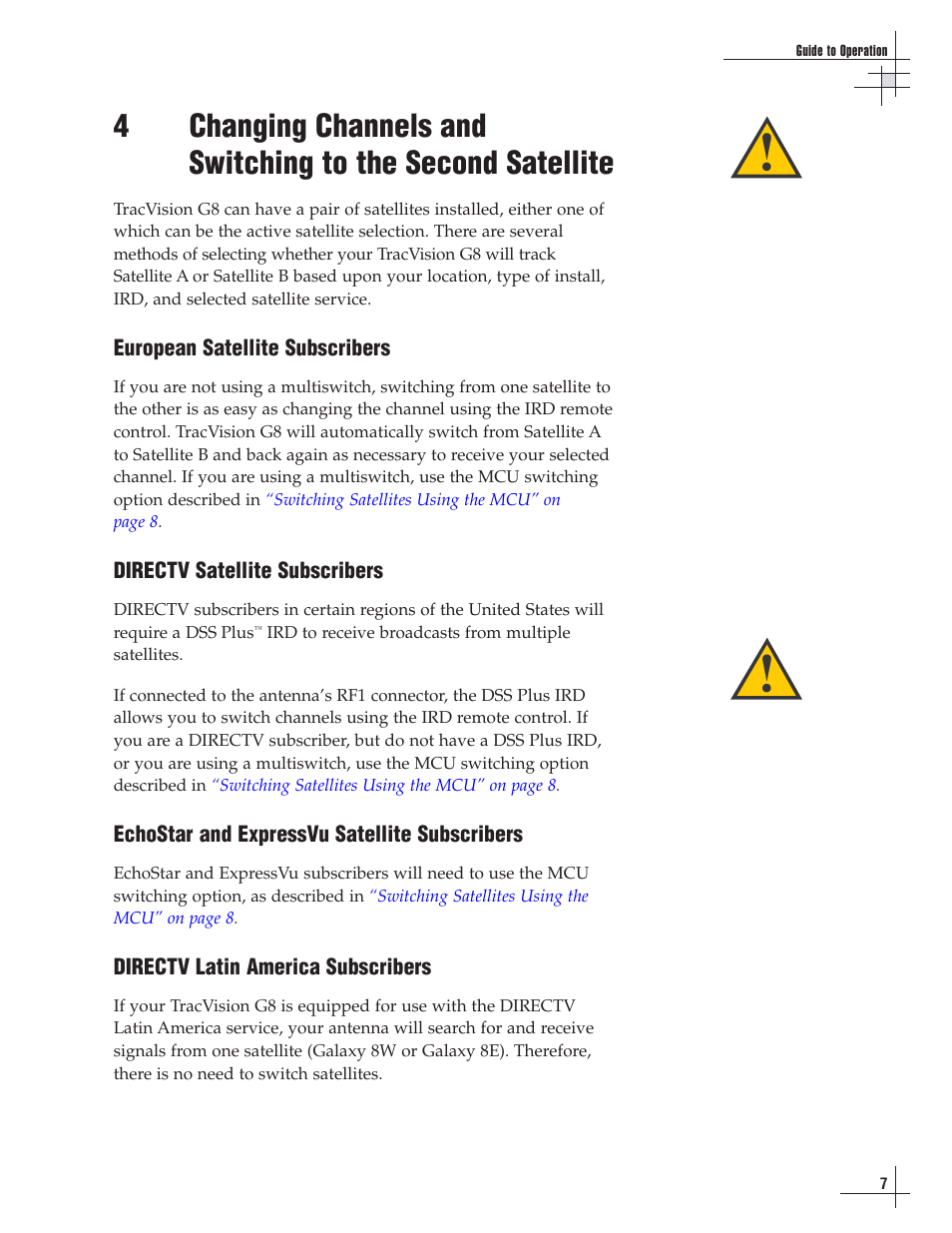 European satellite subscribers, Directv satellite subscribers, Echostar and expressvu satellite subscribers | Directv latin america subscribers | Lennox Hearth G8 User Manual | Page 13 / 144