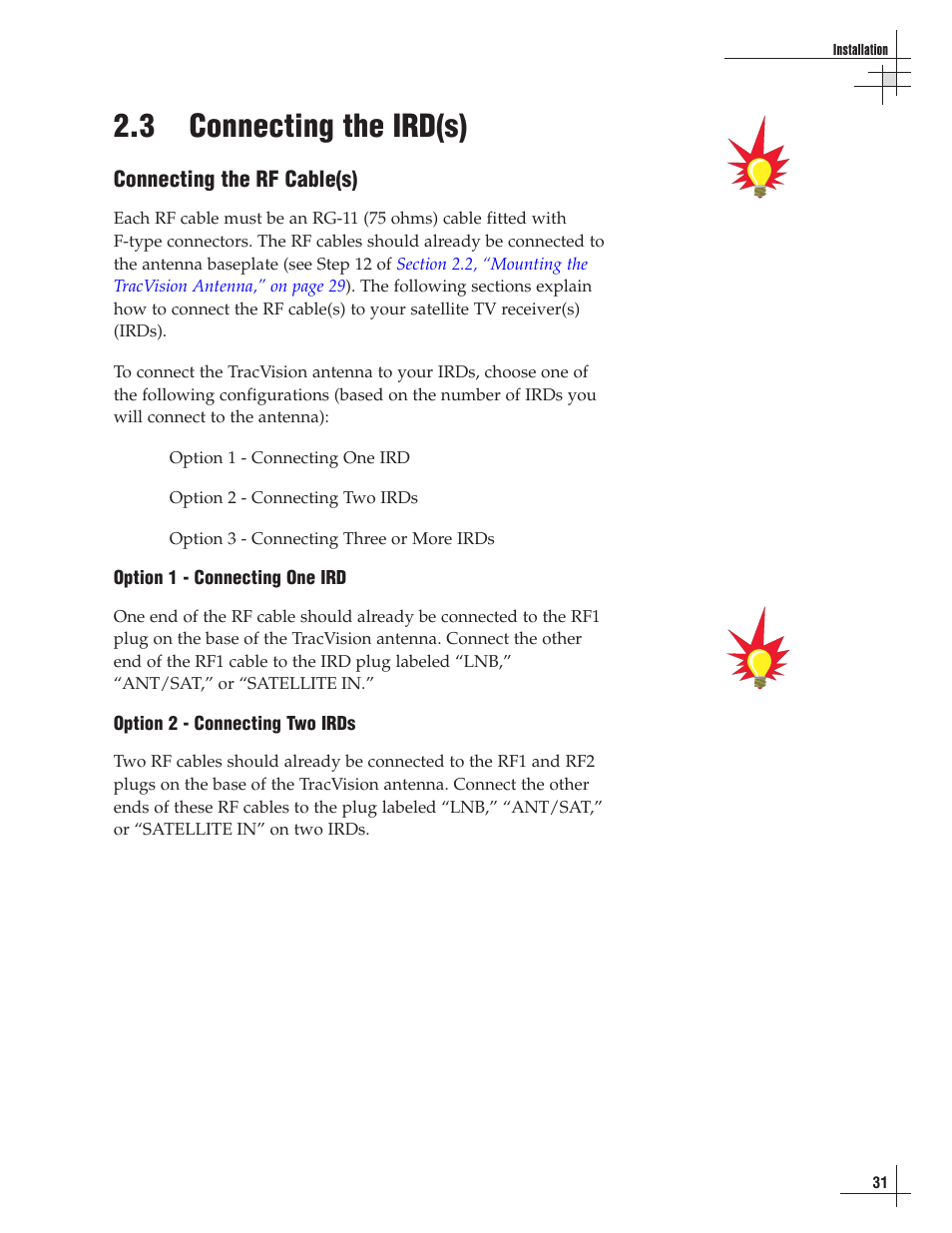 3 - connecting the ird(s), 3 connecting the ird(s) | Lennox Hearth G8 User Manual | Page 34 / 144