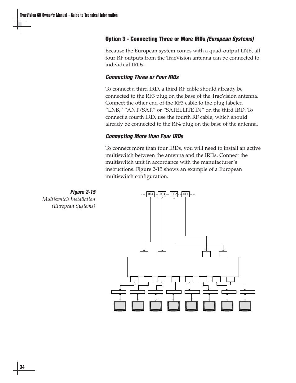 Connecting three or four irds, Connecting more than four irds | Lennox Hearth G8 User Manual | Page 37 / 144