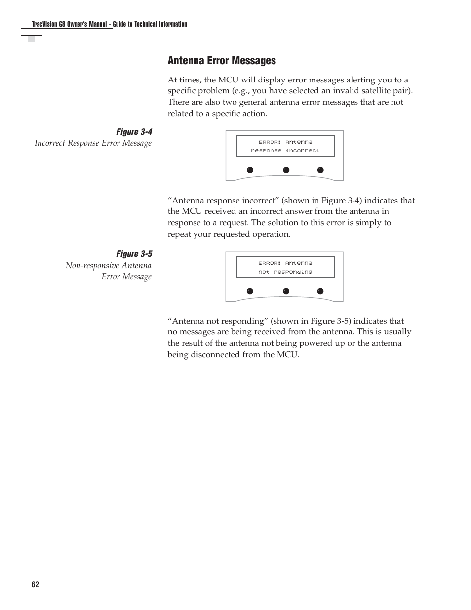 Antenna error messages | Lennox Hearth G8 User Manual | Page 63 / 144