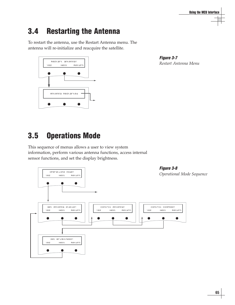 4 - restarting the antenna, 5 - operations mode, 4 restarting the antenna | 5 operations mode | Lennox Hearth G8 User Manual | Page 66 / 144