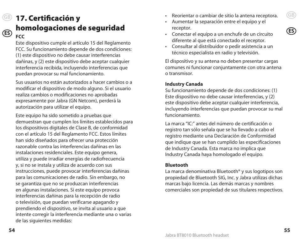 Certificación y homologaciones de seguridad | Lennox Hearth BT8010 User Manual | Page 30 / 31