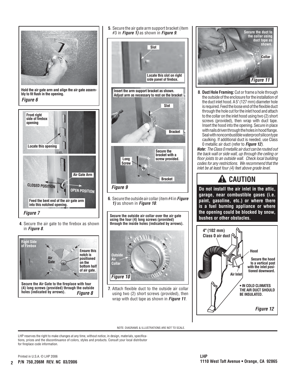 Caution | Lennox Hearth 206M User Manual | Page 2 / 2