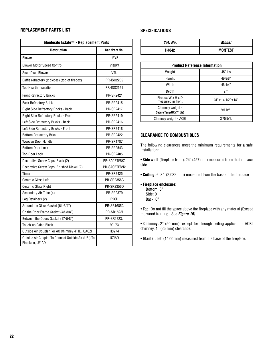 Lennox Hearth 038M User Manual | Page 22 / 24