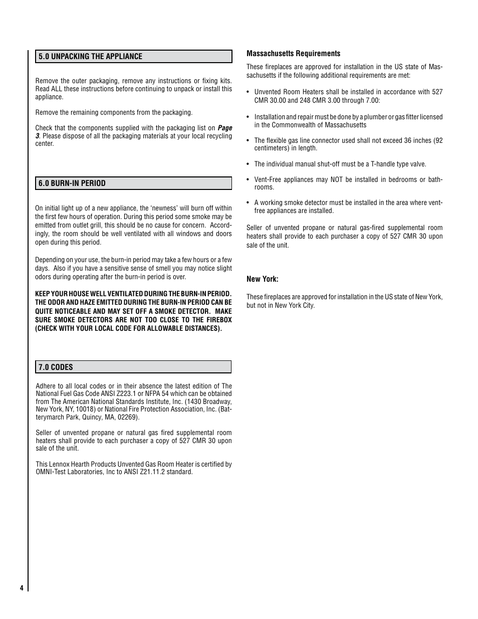 Lennox Hearth Elite CVF-NG User Manual | Page 4 / 18