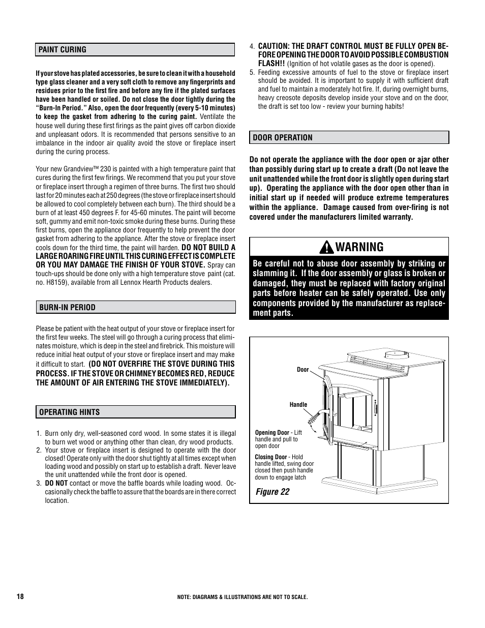 Warning | Lennox Hearth GRANDVIEW GV230 User Manual | Page 18 / 32