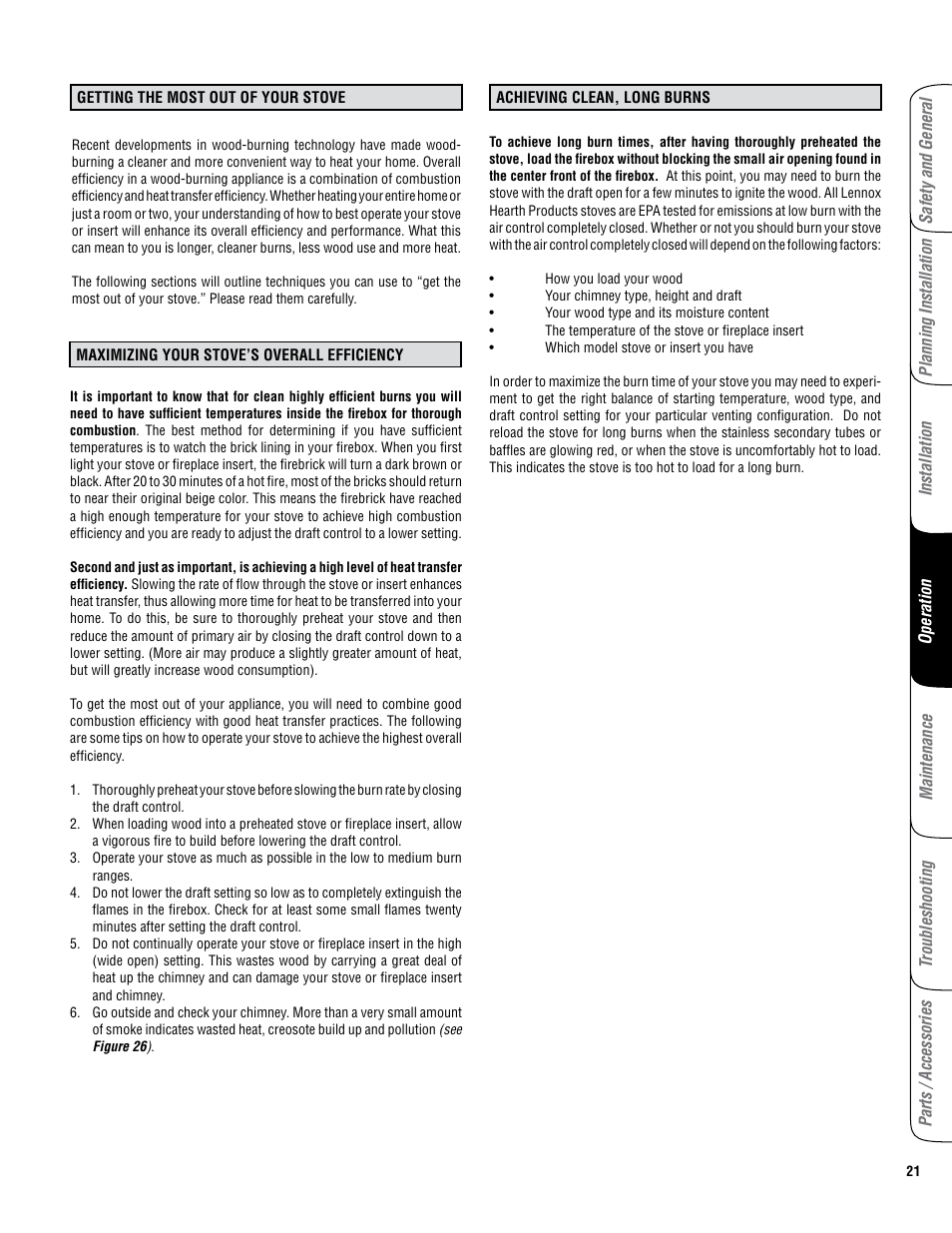 Lennox Hearth GRANDVIEW GV230 User Manual | Page 21 / 32