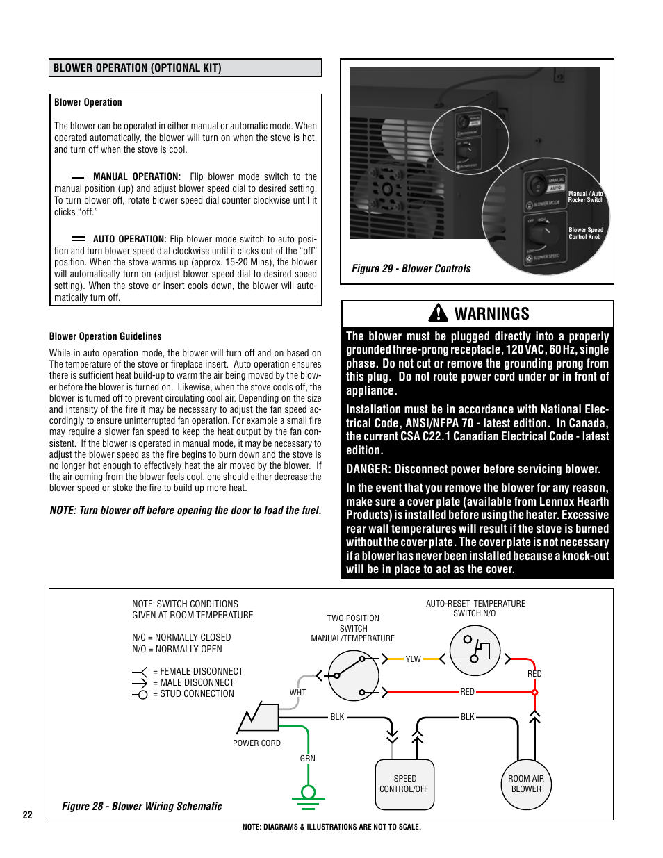 Warnings | Lennox Hearth GRANDVIEW GV230 User Manual | Page 22 / 32