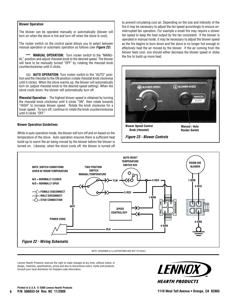 Lennox Hearth COUNTRY COLLECTION 506033-34 User Manual | Page 6 / 6