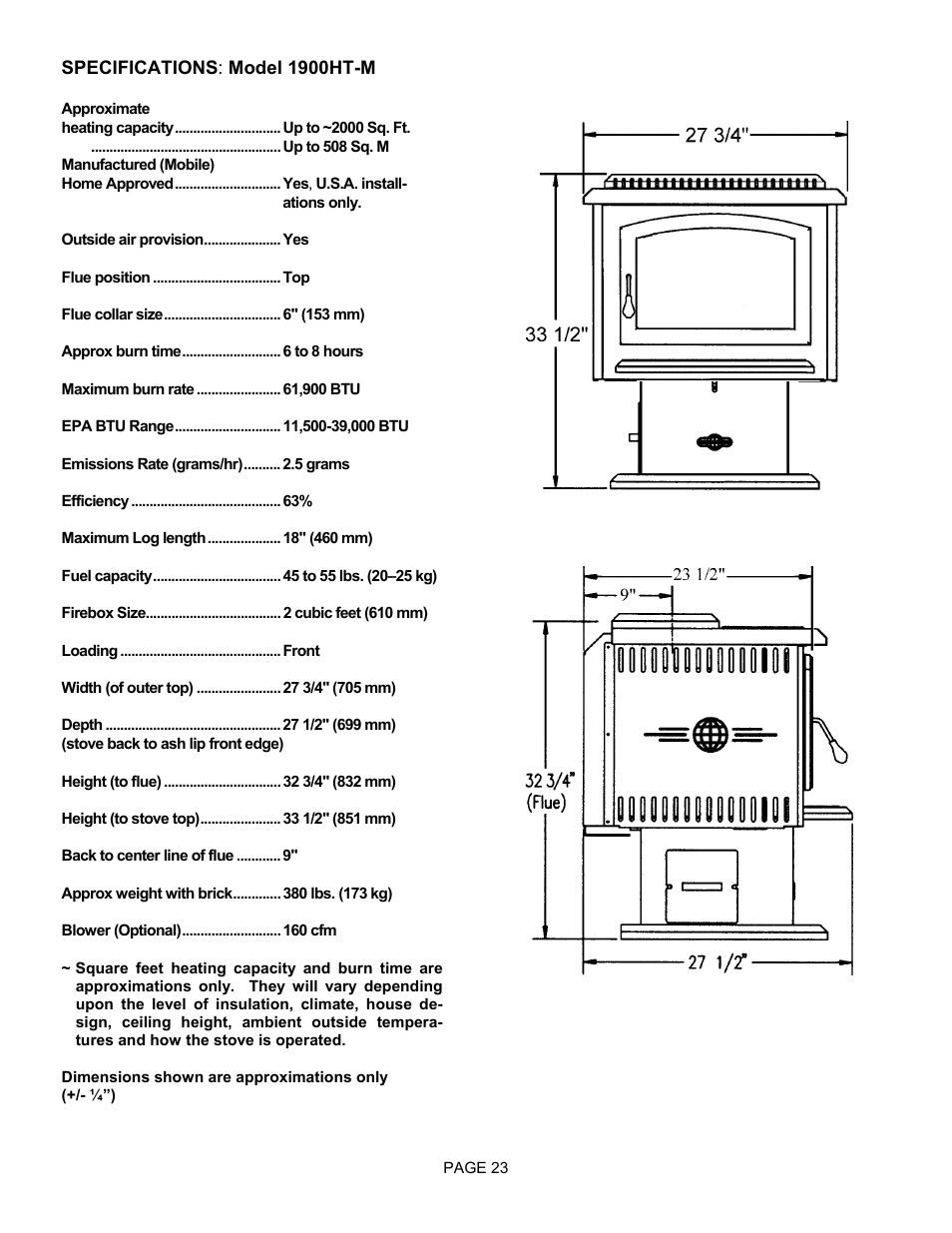 Lennox Hearth 1900HT-M User Manual | Page 23 / 27