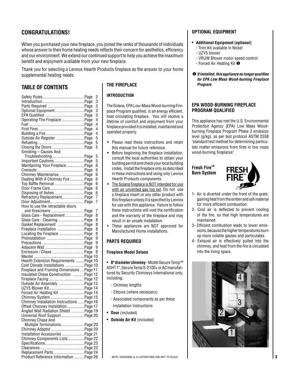 Lennox Hearth SOLANA-BN User Manual | Page 3 / 26
