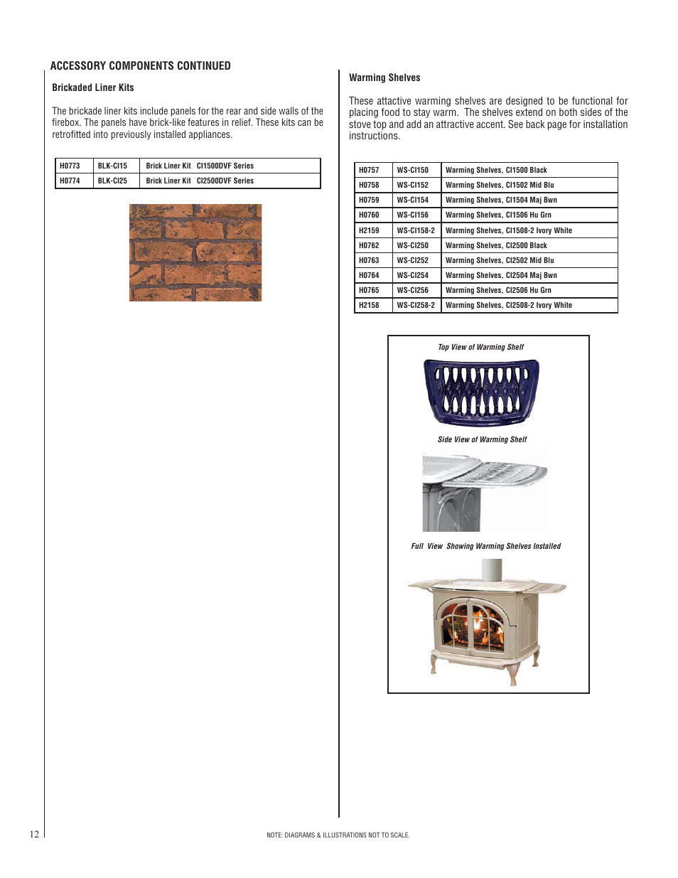 Accessory components continued | Lennox Hearth CI2500DVF User Manual | Page 12 / 20