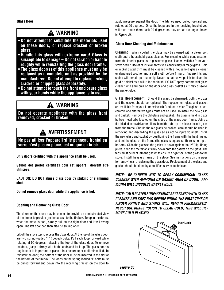 Warning, Avertissement | Lennox Hearth ELITE VIN User Manual | Page 24 / 30