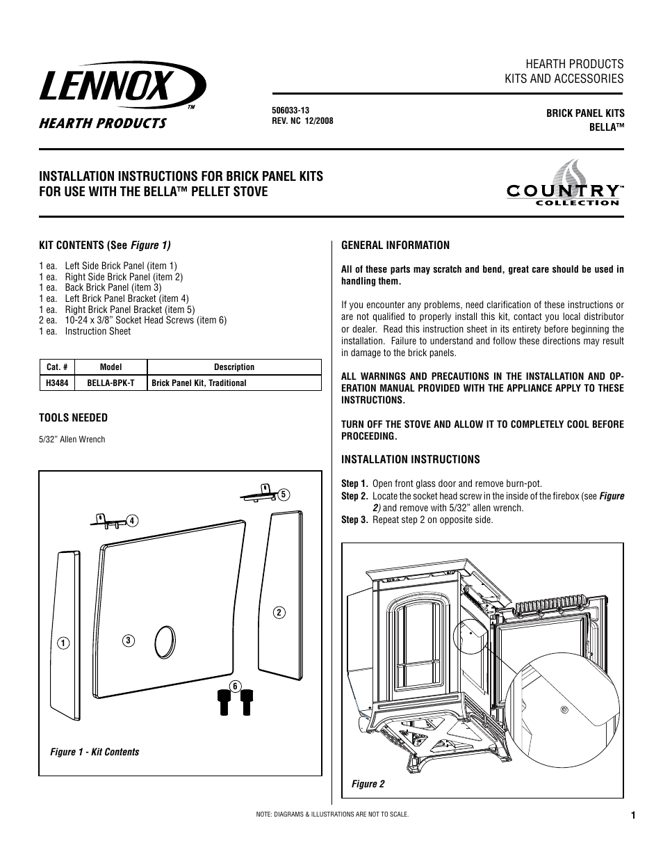 Lennox Hearth COUNTRY 506033-13 User Manual | 2 pages