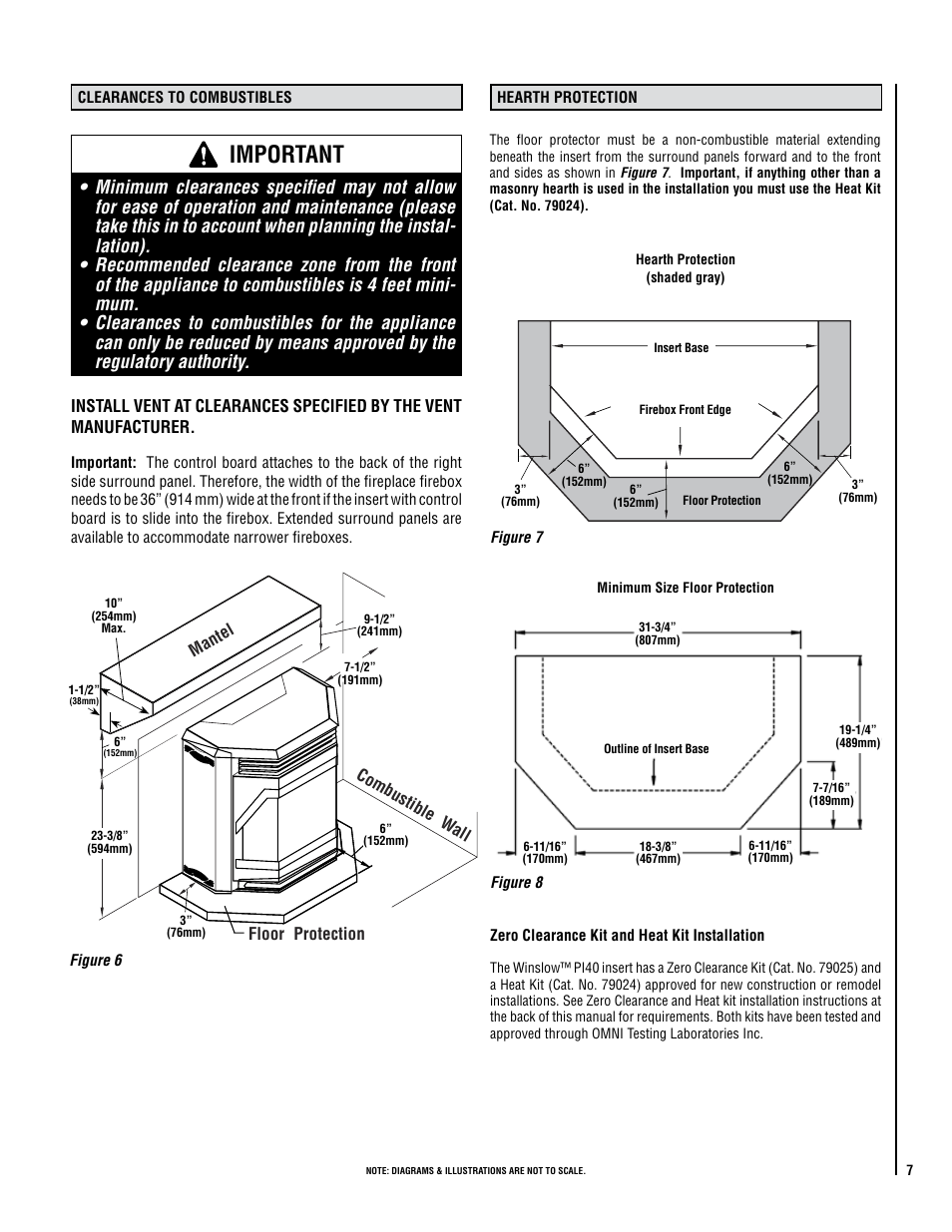 Important | Lennox Hearth Winslow PI40 User Manual | Page 7 / 36