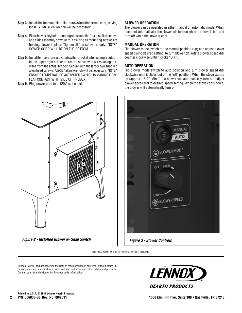 Lennox Hearth GRANDVIEW P/N 506033-56 User Manual | Page 2 / 2