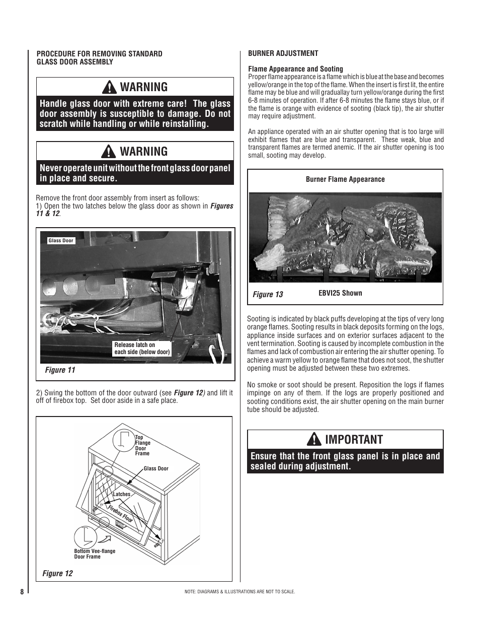 Warning, Important | Lennox Hearth ELITE EBVI30US User Manual | Page 8 / 20