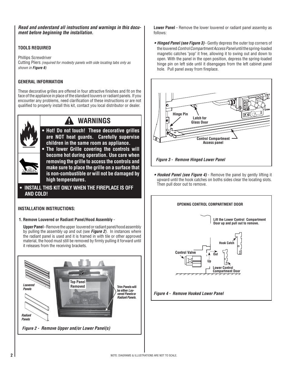 Warnings | Lennox Hearth H3541 CUGK35C 35" CHARCOAL User Manual | Page 2 / 4