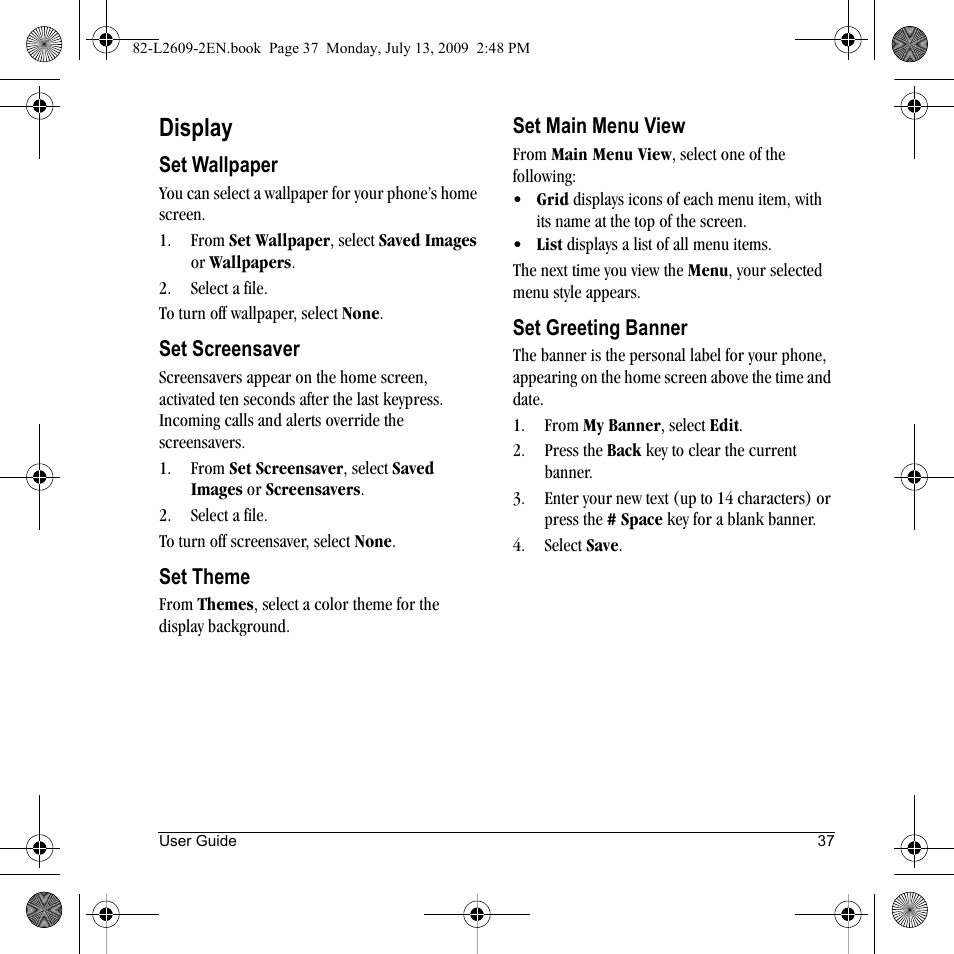 Display | Lennox Hearth S1300 User Manual | Page 37 / 72