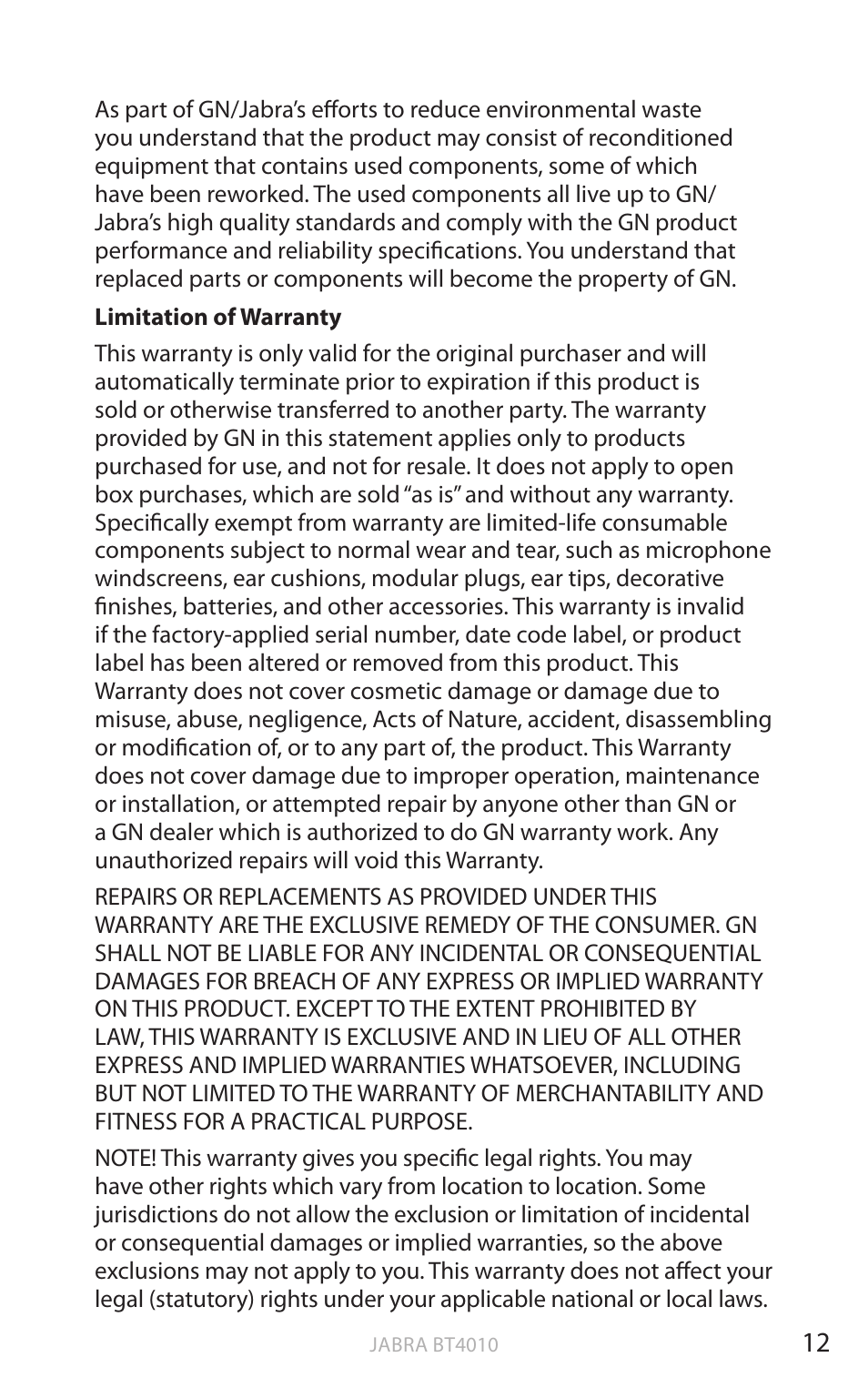 English | Lennox Hearth BT4010 User Manual | Page 13 / 16