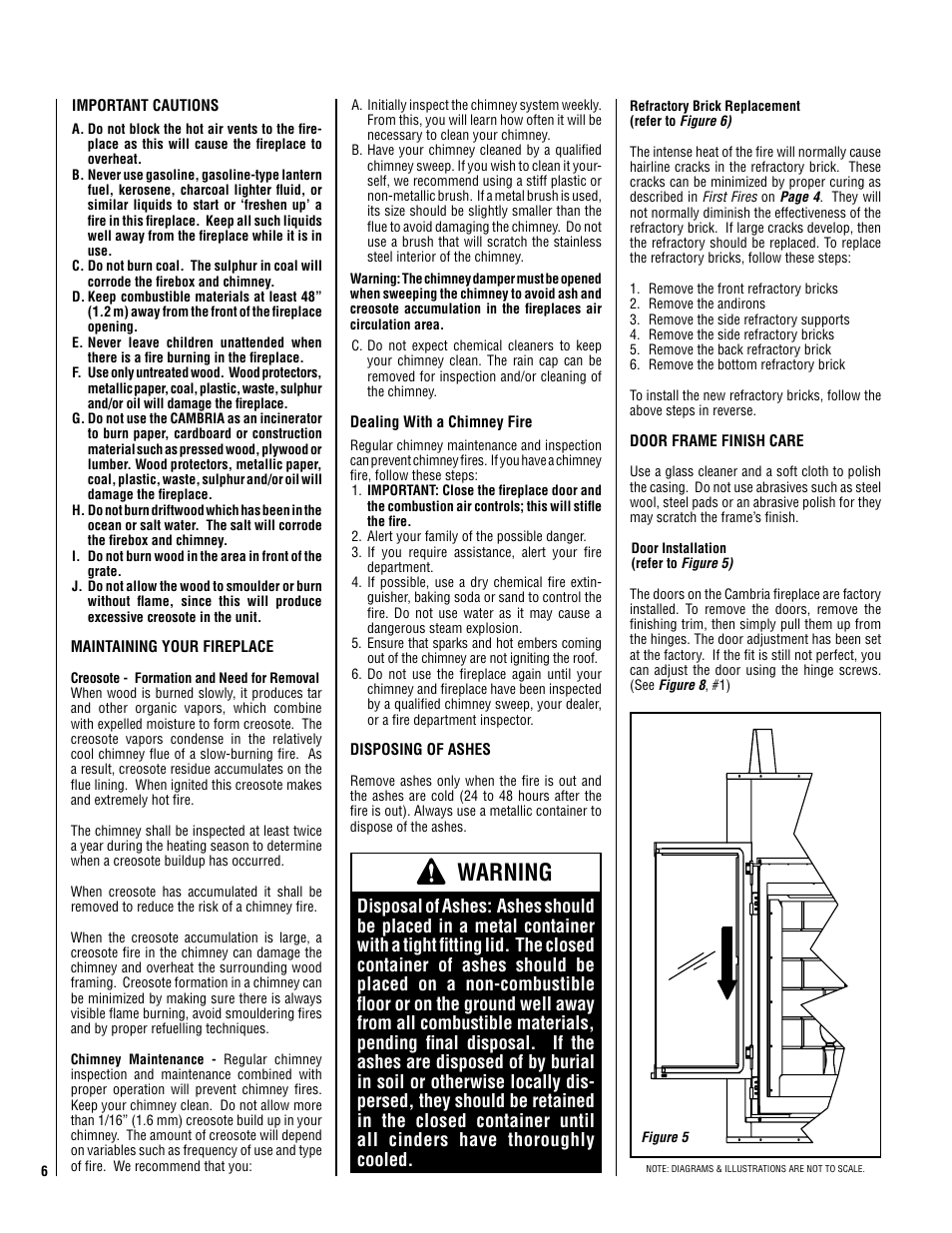 Warning | Lennox Hearth Cambria User Manual | Page 6 / 26