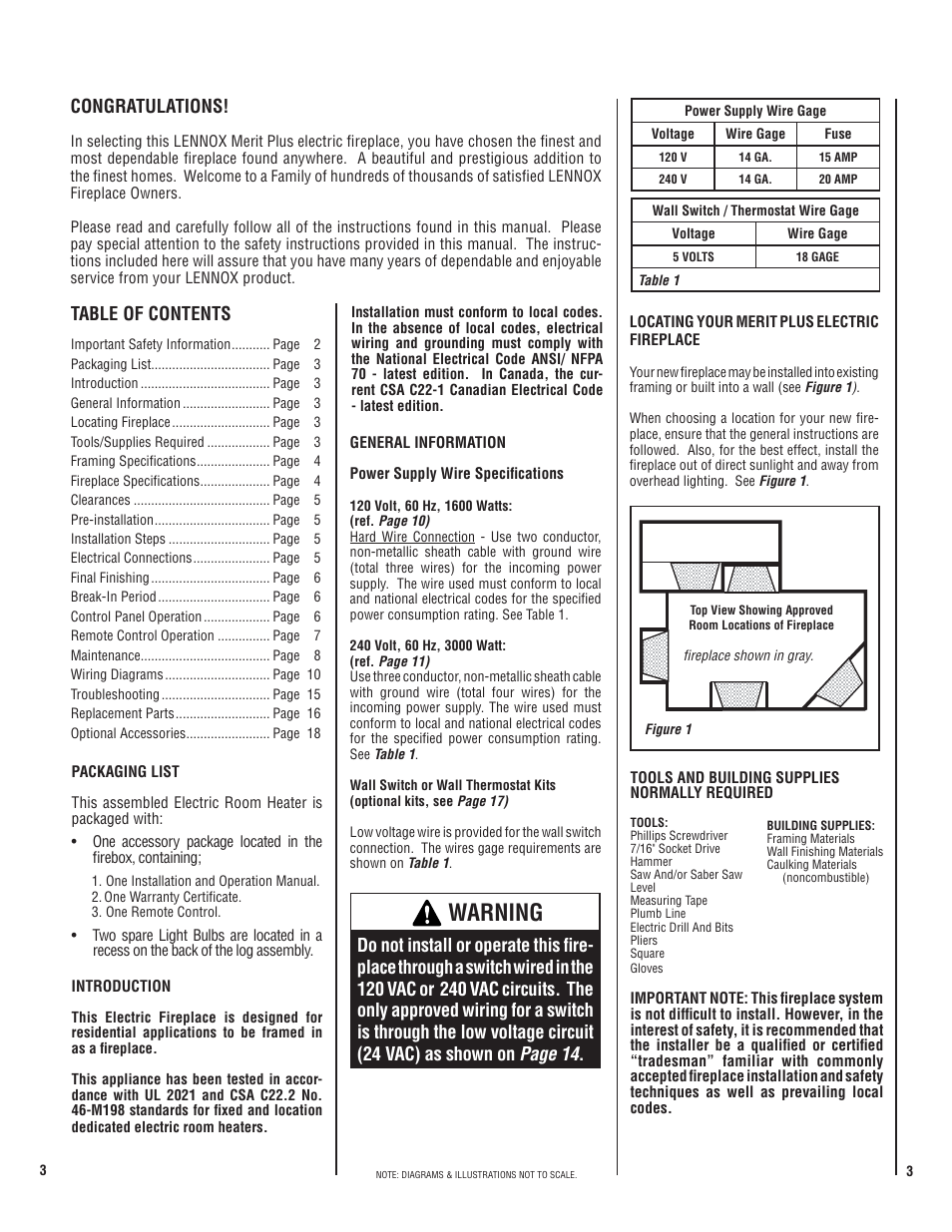 Lennox Hearth LENNOX MPE-33R User Manual | Page 3 / 20