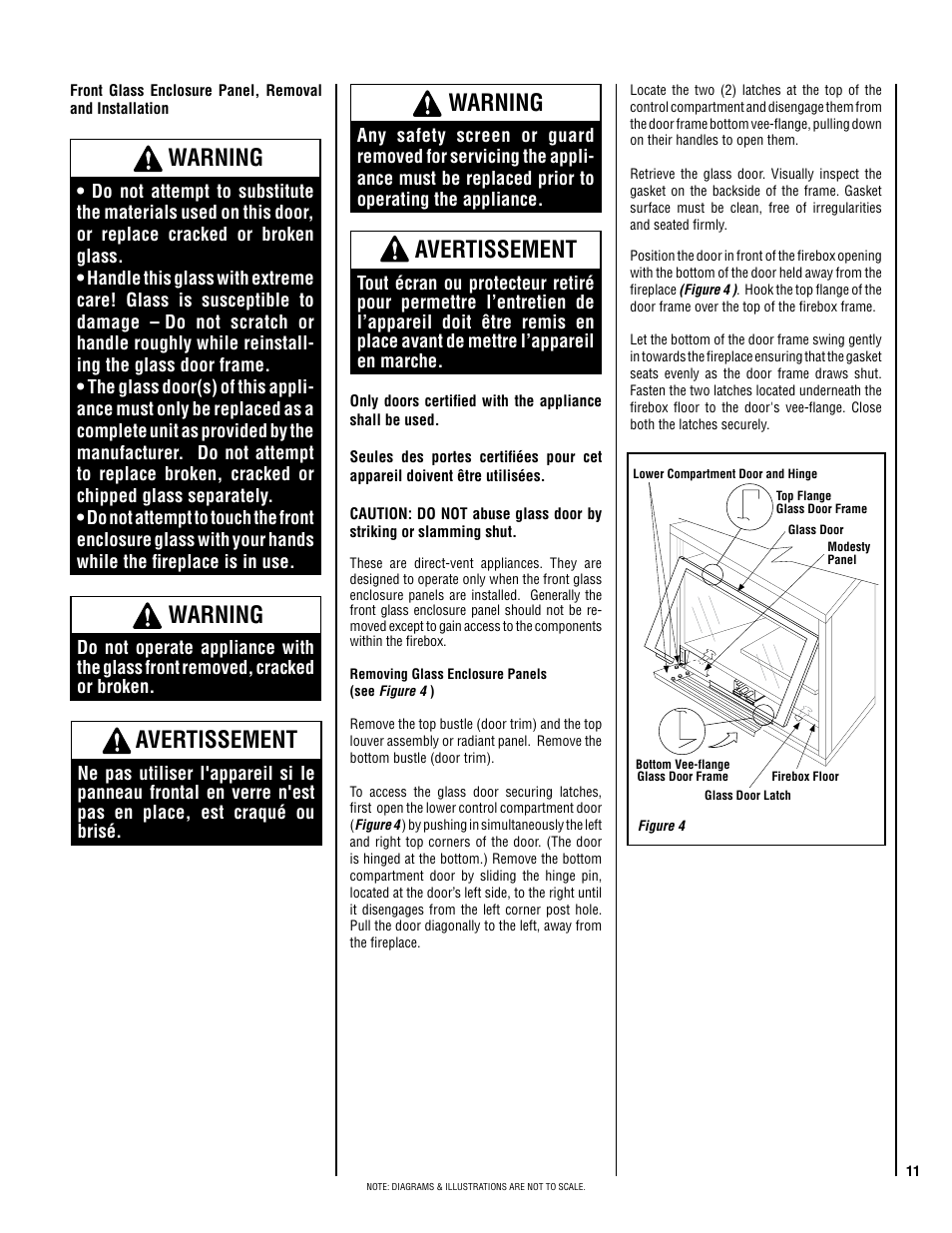 Warning, Avertissement | Lennox Hearth ELITE EDV3530CNM-B User Manual | Page 11 / 32