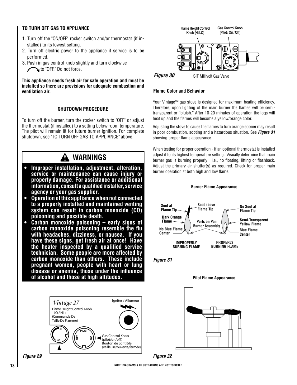 Warnings | Lennox Hearth VIN User Manual | Page 18 / 28