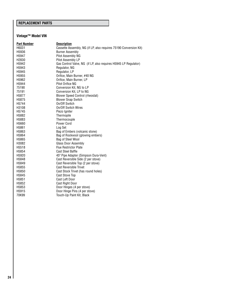 Lennox Hearth VIN User Manual | Page 24 / 28