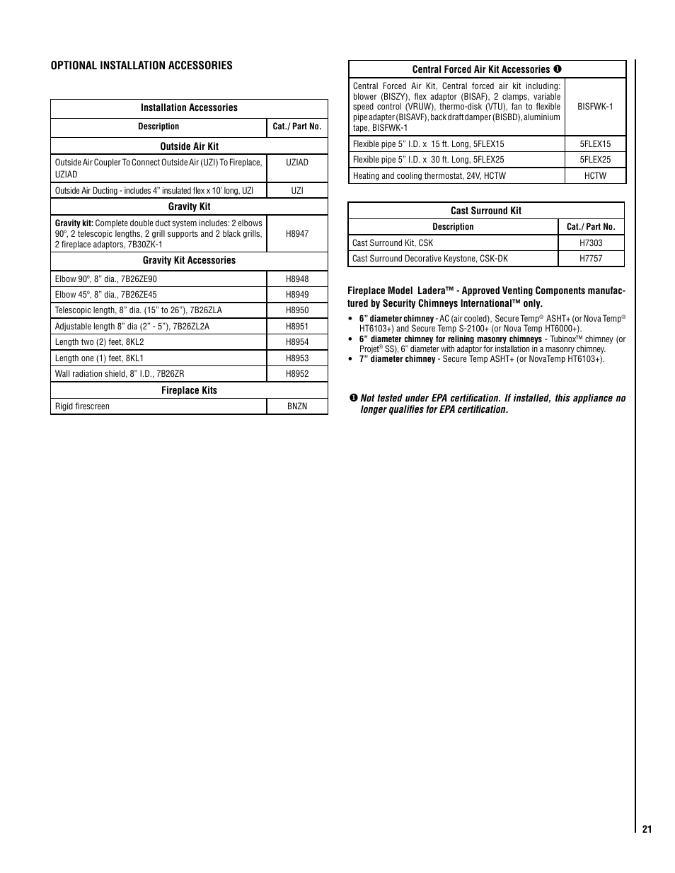 Lennox Hearth Ladera-BN User Manual | Page 21 / 26