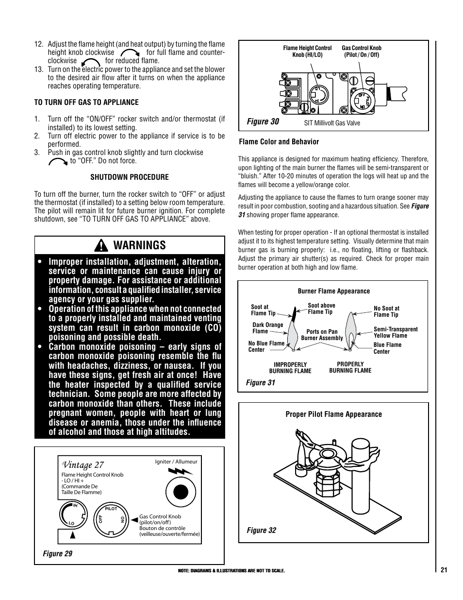 Warnings | Lennox Hearth ELITE VINT-DVS-U User Manual | Page 21 / 32
