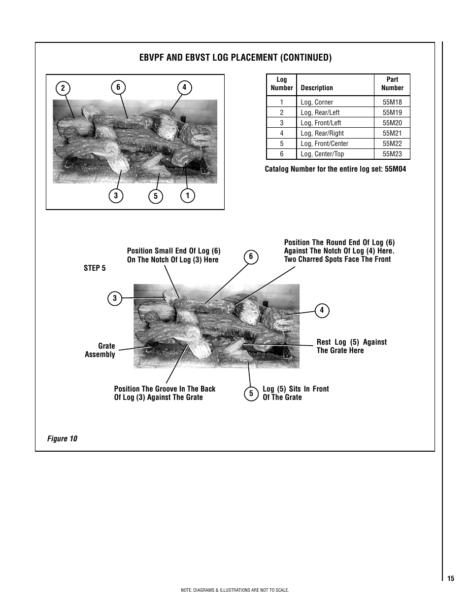 Ebvpf and ebvst log placement (continued) | Lennox Hearth EBVSTNM-B User Manual | Page 15 / 32