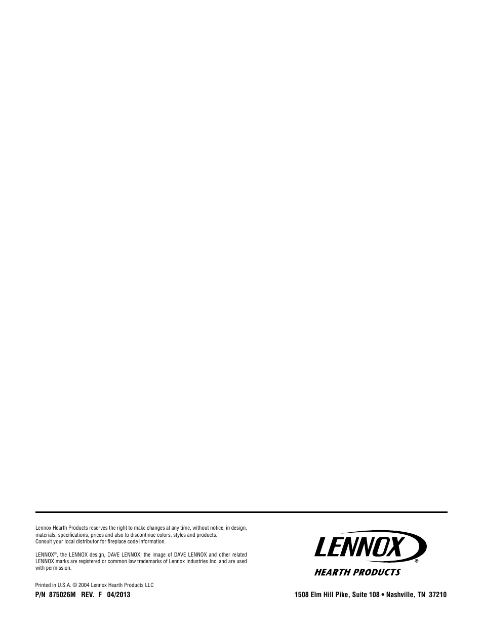 Lennox Hearth EBVSTNM-B User Manual | Page 32 / 32