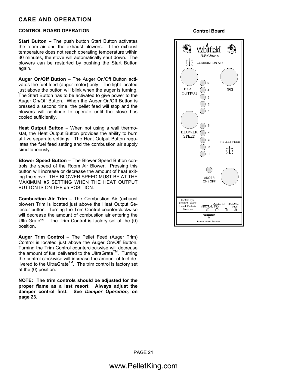 Lennox Hearth II-T C FS User Manual | Page 21 / 48