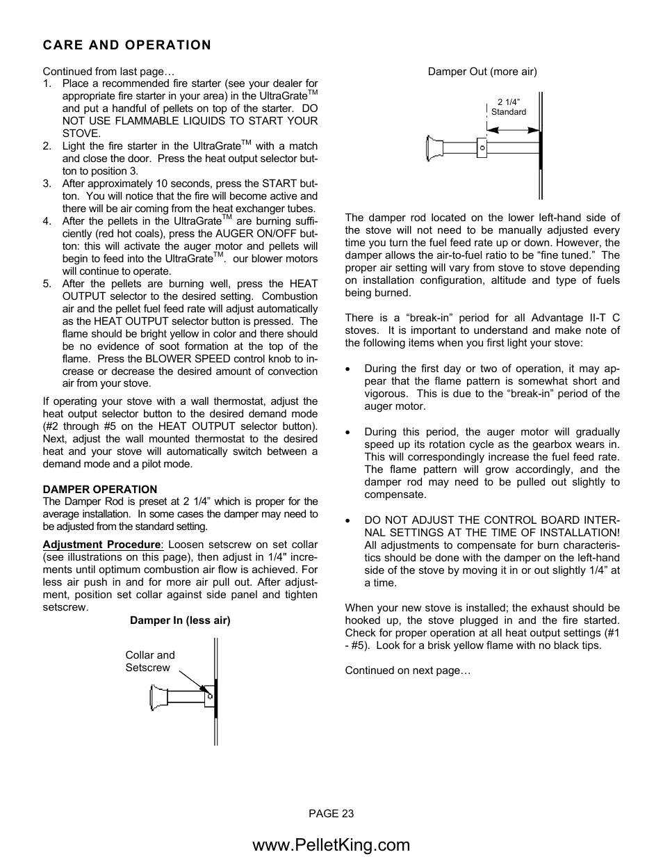 Lennox Hearth II-T C FS User Manual | Page 23 / 48