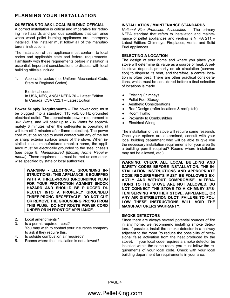 Lennox Hearth II-T C FS User Manual | Page 4 / 48
