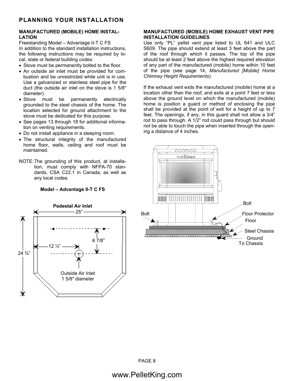 Lennox Hearth II-T C FS User Manual | Page 8 / 48