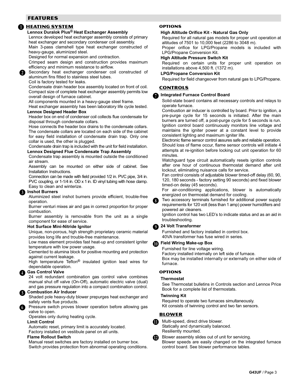 Lennox Hearth G43UF User Manual | Page 3 / 16